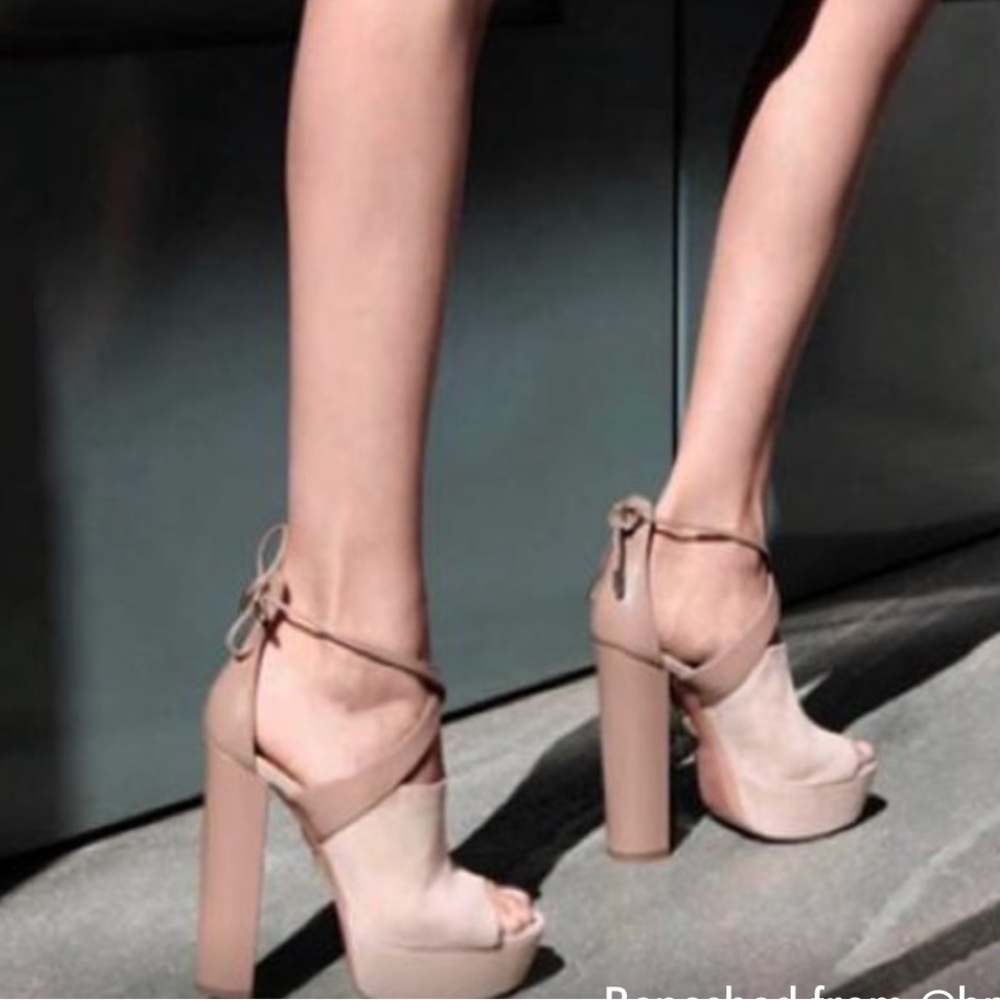 🔴🆑Authentic AQUAZZURA Kayla Platoteau Sued $ Leather. Shoes 🆑🔴 - Picture 3 of 11